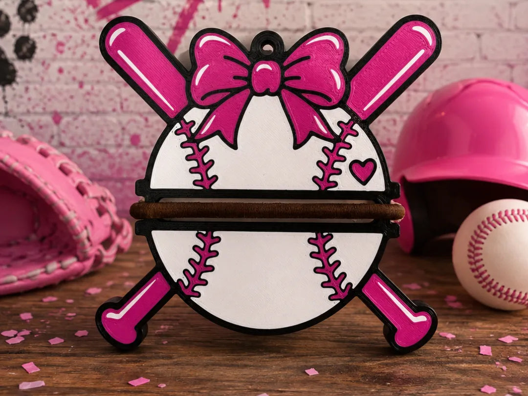 Baseball Hair Tie Keychain