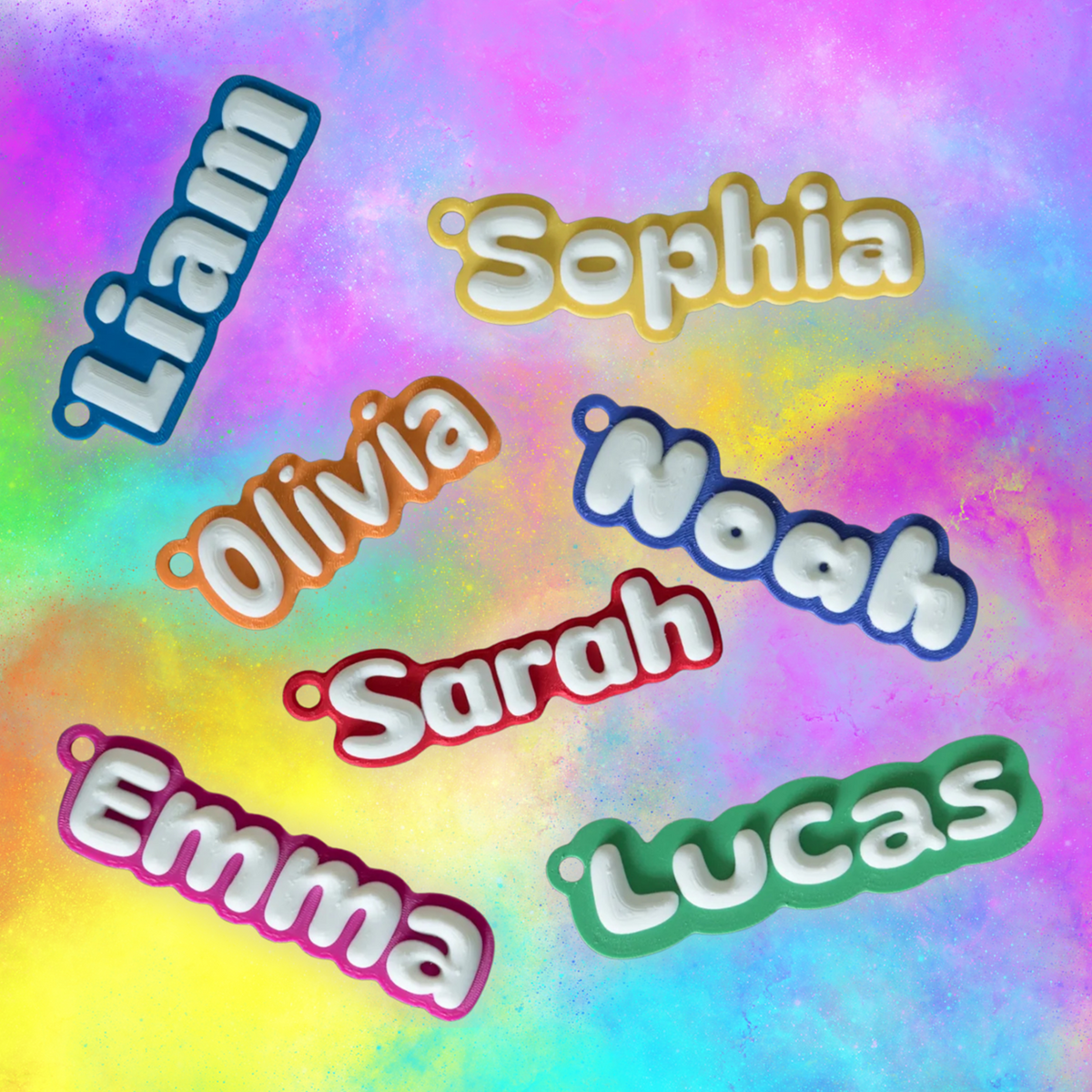 Name Bubble Font Keychain