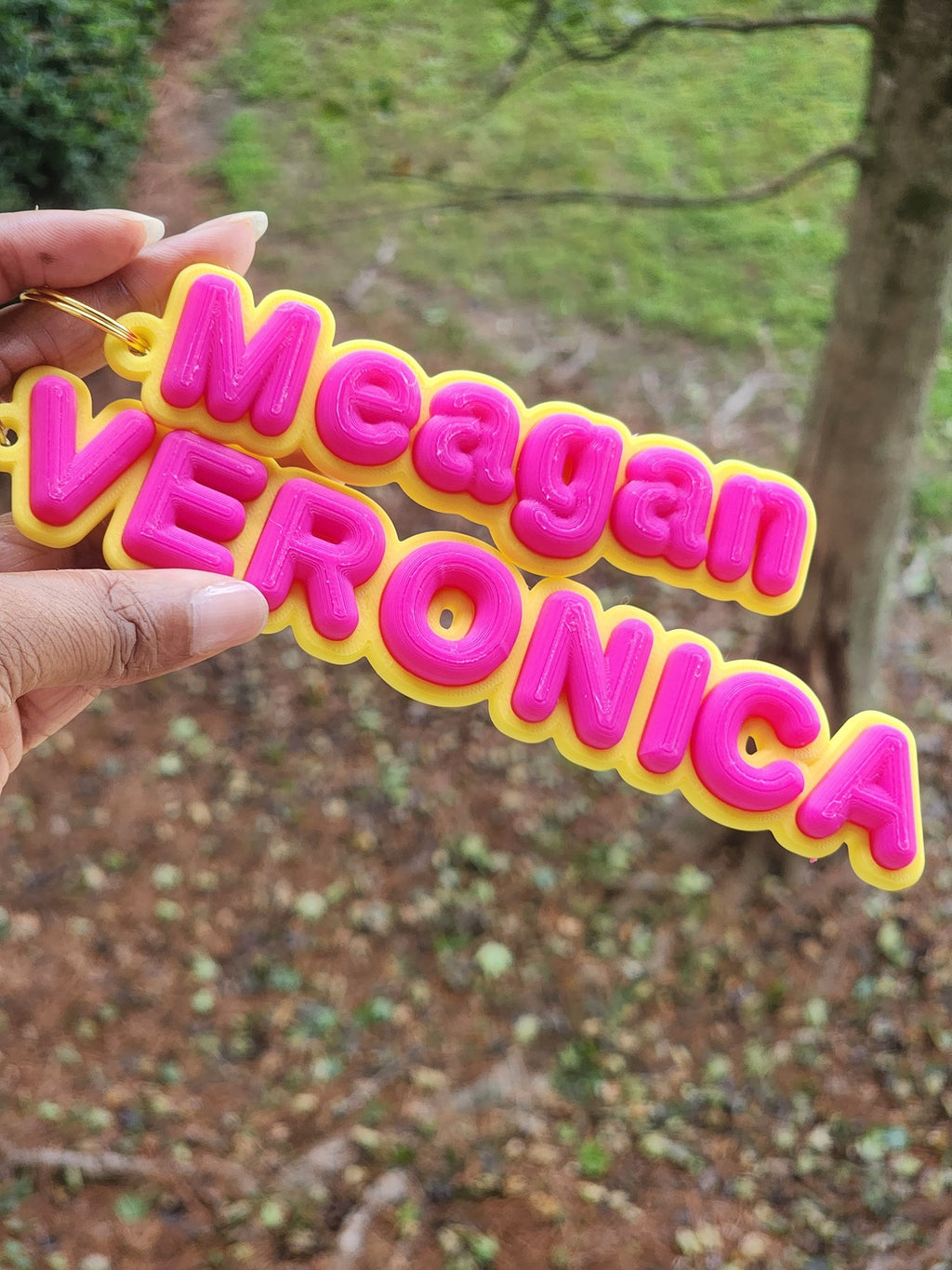 Name Puffy Font Keychain