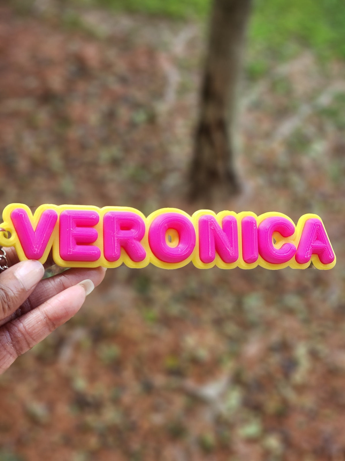 Name Puffy Font Keychain