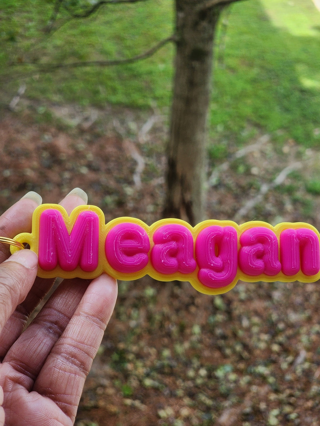 Name Puffy Font Keychain