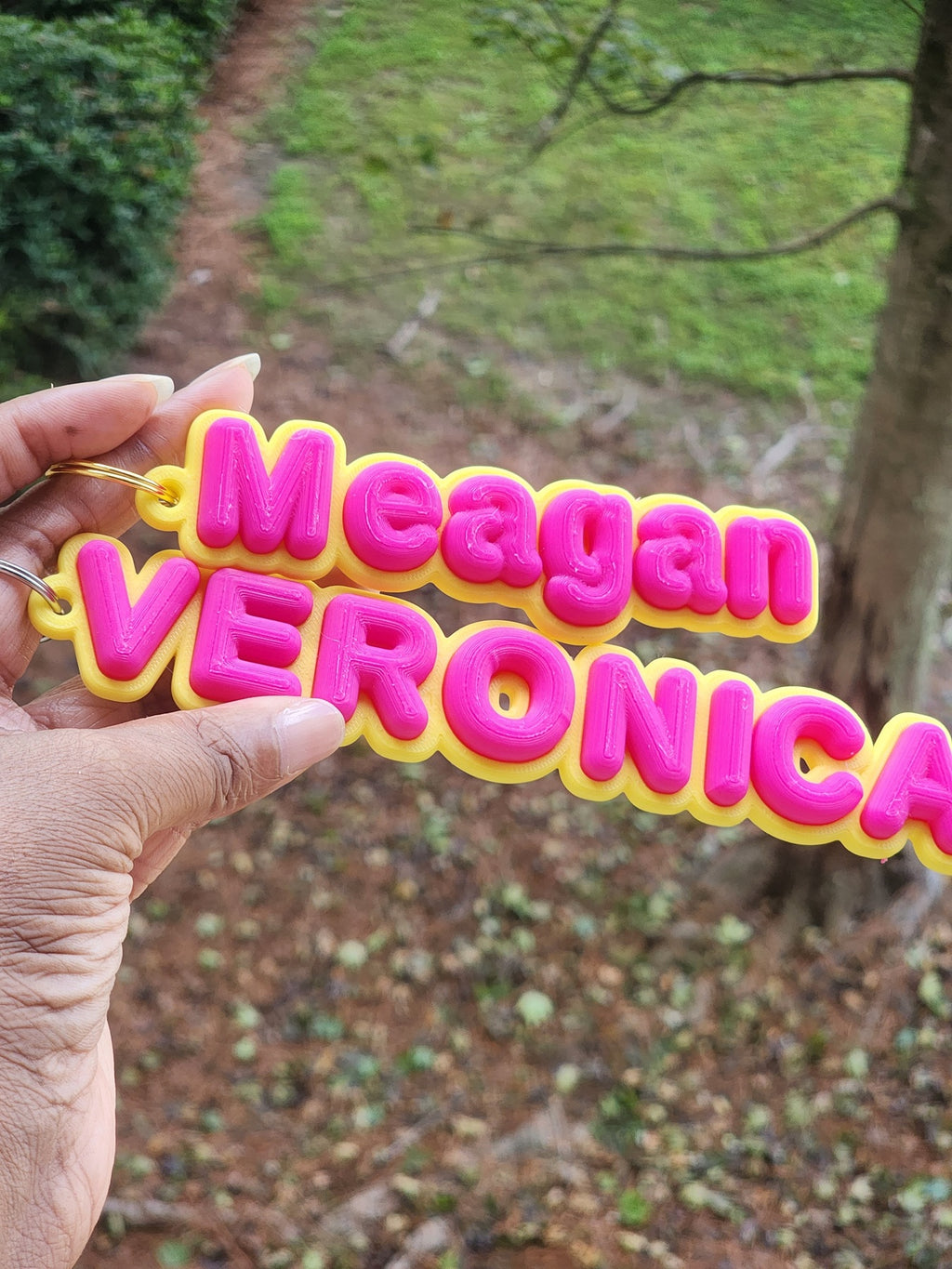 Name Puffy Font Keychain