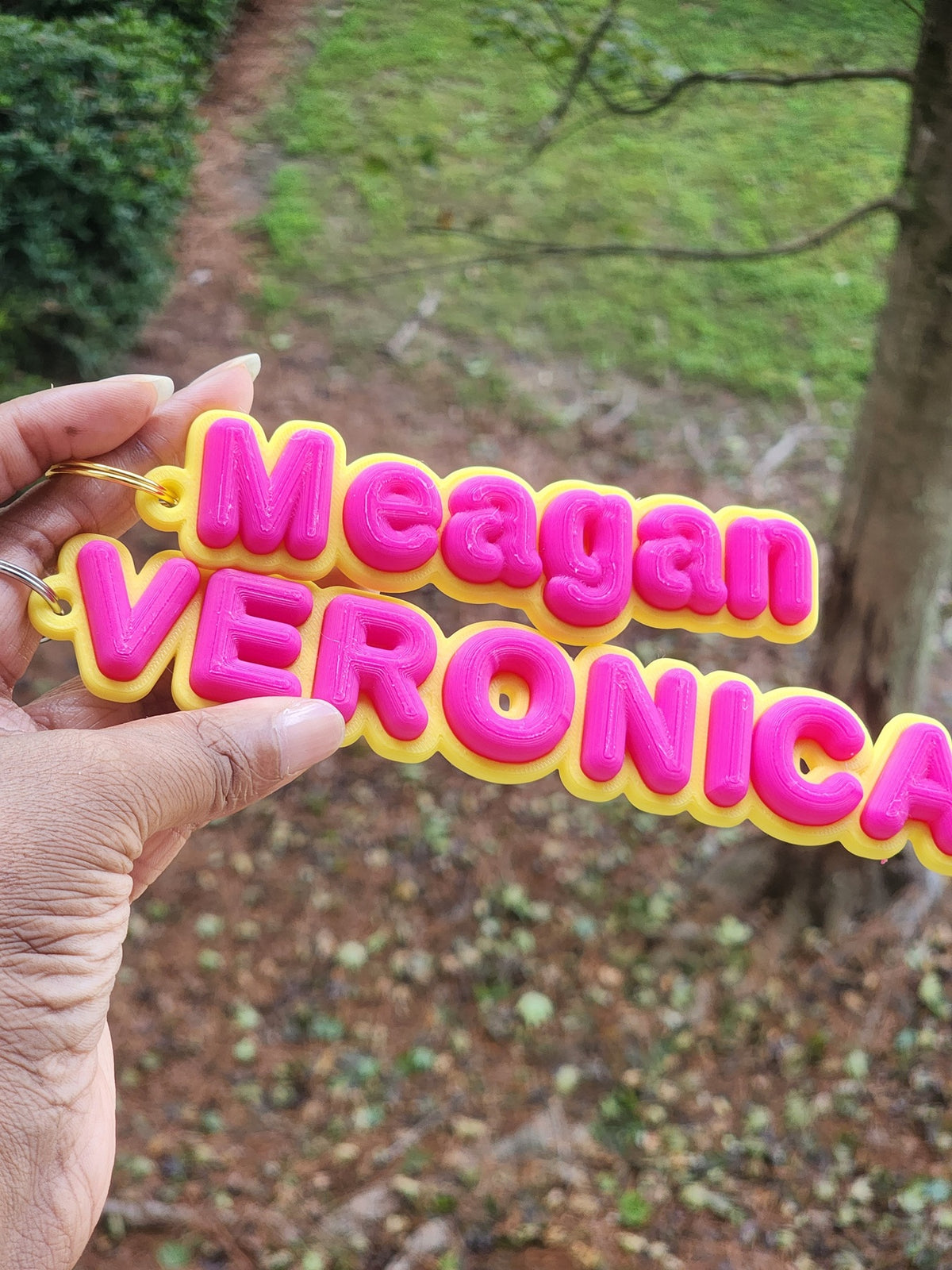 Name Puffy Font Keychain